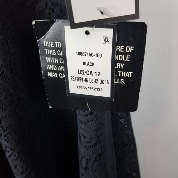 NWT. NINE WEST BLACK LACEY DRESS. SIZE 12 - Picture 12 of 16